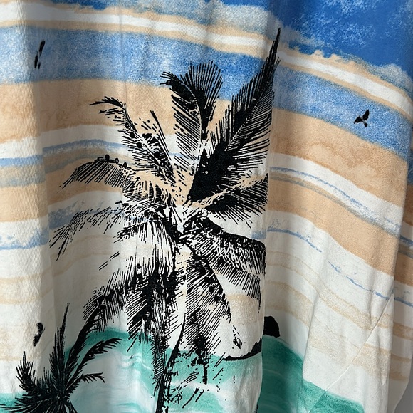 Alfred Dunner White Jeweled Palm Trees Short Sleeve Shirt Top **Size L**🌴🌴 - Picture 4 of 5